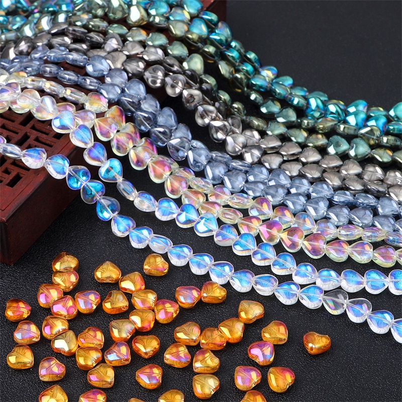 20 Hạt Pha Lê Hình Trái Tim 10x10mm Dùng Làm Trang Sức Thủ Công
