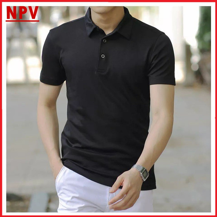 Áo polo nam cổ bẻ NPV ngắn tay, áo phông nam vải thun coton không nhăn nhiều màu | BigBuy360 - bigbuy360.vn