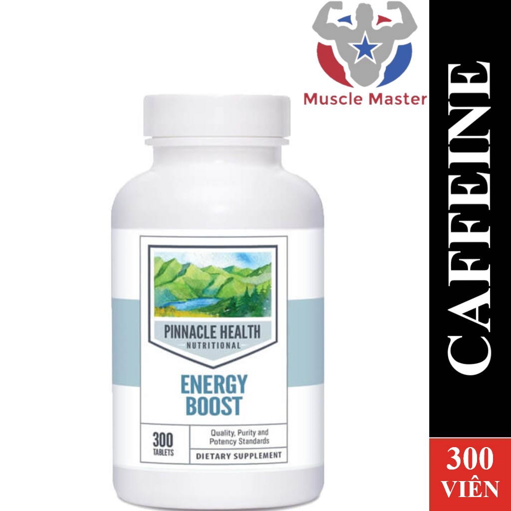 Thực Phẩm Bổ Sung Caffeine Tăng Năng Lượng, Tỉnh Táo, Tập Trung Pinnacle Health Energy Boost 210mg Caffeine 300 Viên