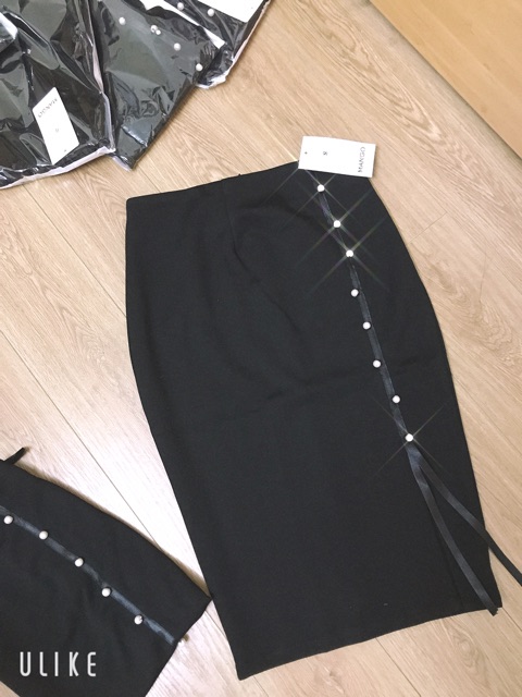 CV45 - CHÂN VÁY BÚT CHÌ ĐÍNH HẠT PHỐI RUY BĂNG | BigBuy360 - bigbuy360.vn