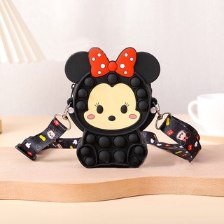 Disney Minnie Pop it Fidget Túi đeo vai kiểu nhấn bong bóng giảm căng thẳng dùng đựng tiền xu cho bé