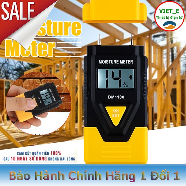 Giá Xốc - Máy đo độ ẩm gỗ, tường, bê tông DM 1100 - Bảo Hành Chính Hãng 12 Tháng