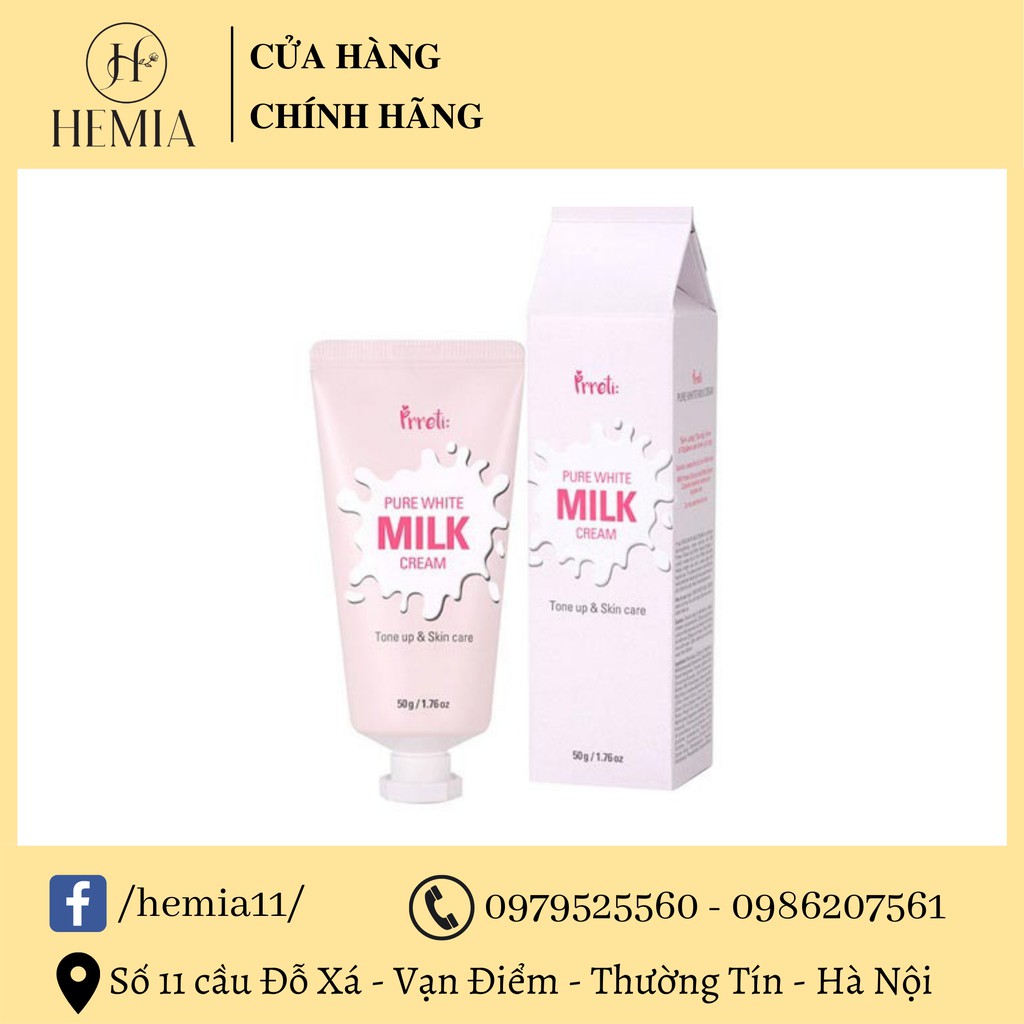 Kem dưỡng nâng tông Prreti: Pure White Milk Cream 50g