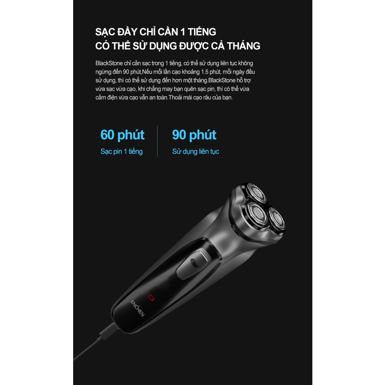 Máy Cạo râu ENCHEN Black Stone 3D - Máy cạo râu ENCHEN 3D GEN 1