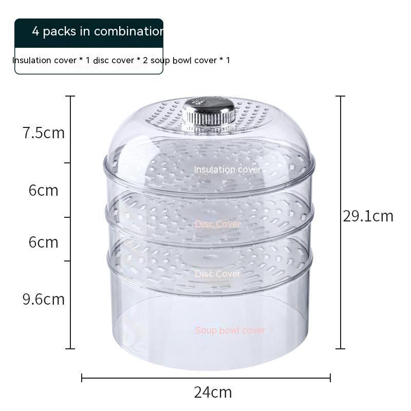 Lồng Bàn Đậy Thức Ăn Bằng Nhựa Trong Suốt Cách Nhiệt Chống Bụi Đa Năng Tiện Dụng Ốp