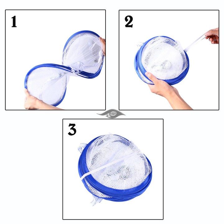 [HÀNG CÓ SẴN] Giỏ treo phơi tất và đồ lót 2 tầng bằng vải lưới có thể gấp gọn (GL2T)