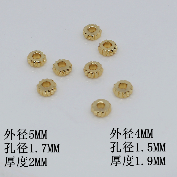Hạt Xâu Làm Trang Sức Hình Hoa Mạ Vàng 18k Thủ Công DIY 4/5MM
