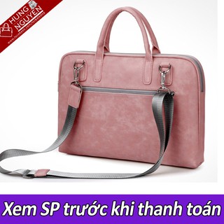 Cặp xách da lộn đựng laptop nữ cá tính 2020