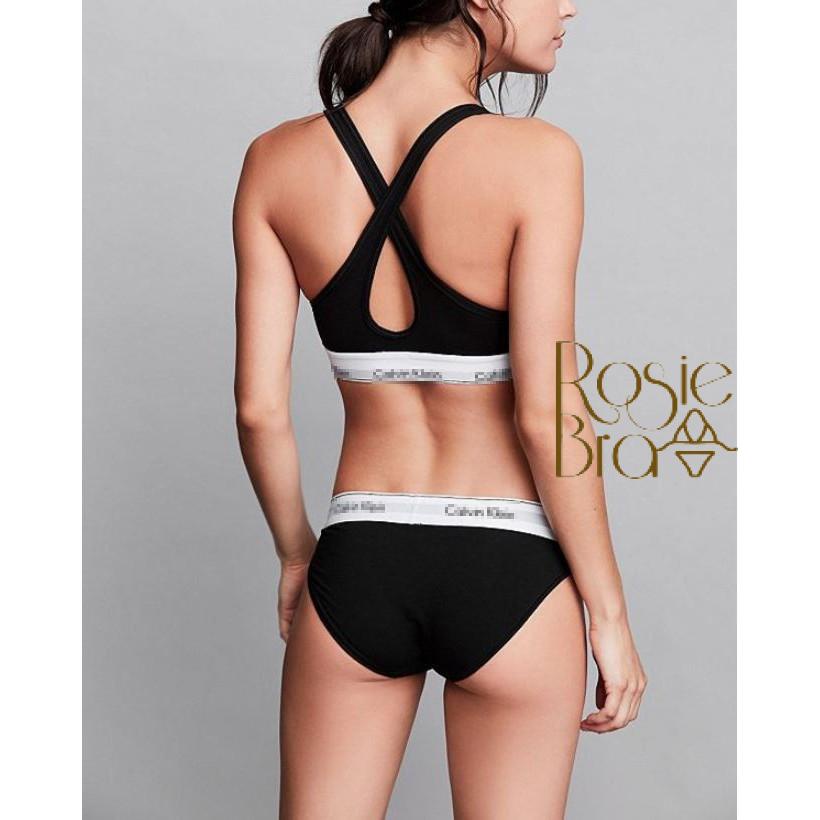 Bộ Đồ Lót Thể Thao Cotton Áo Dây Chéo - Quần Lọt Khe S155