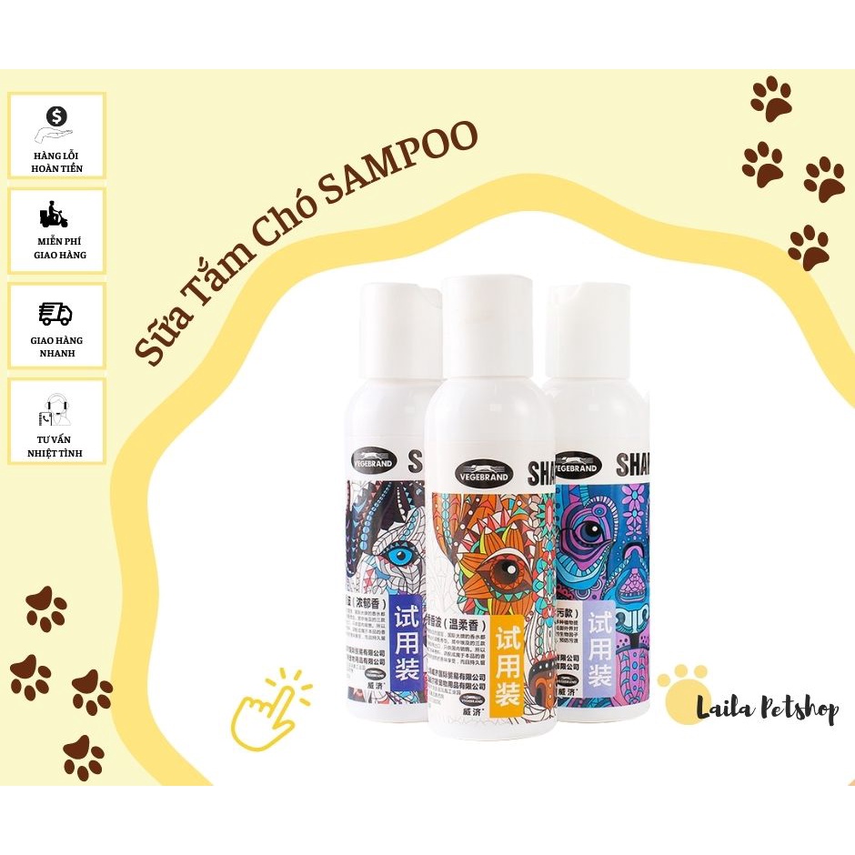 Sữa tắm chó Sampoo – Chiết xuất từ tinh dầu Ai Cập chất lượng cao – Chai Dùng Thử 25 ml - Laila Petshop