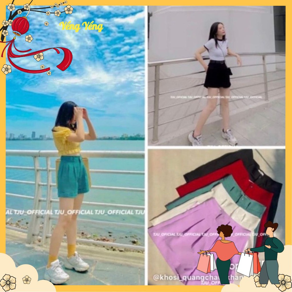 QUẦN SOOC VẢI GẤP GẤU CẠP KHOÁ
