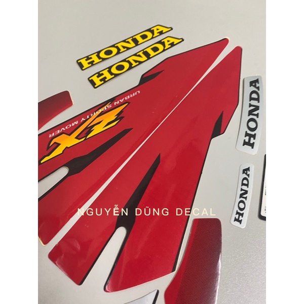 Nguyên bộ tem  Wave ZX màu đỏ đen_ NguyenDungDecal