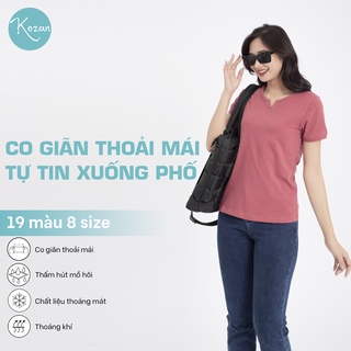 Áo thun cổ chìa khóa - Hồng đất