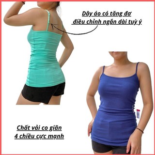 Áo Dây Nữ Mùa Hè Hàng VNXK Chất Vải Co giãn 4 Chiều Cực Mạnh, Dây Áo Có Tăng Đơ Điều Chỉnh Ngắn Dài Tuỳ Ý