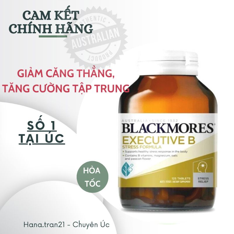 Viên Blackmores Executive B Stress Formula giảm căng thẳng mệt mỏi, mất ngủ, nhức đầu
