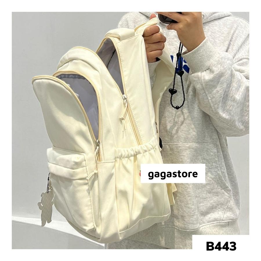 Balo đi học basic trơn nữ ulzzang hàn quốc vừa laptop 15.6inch B443