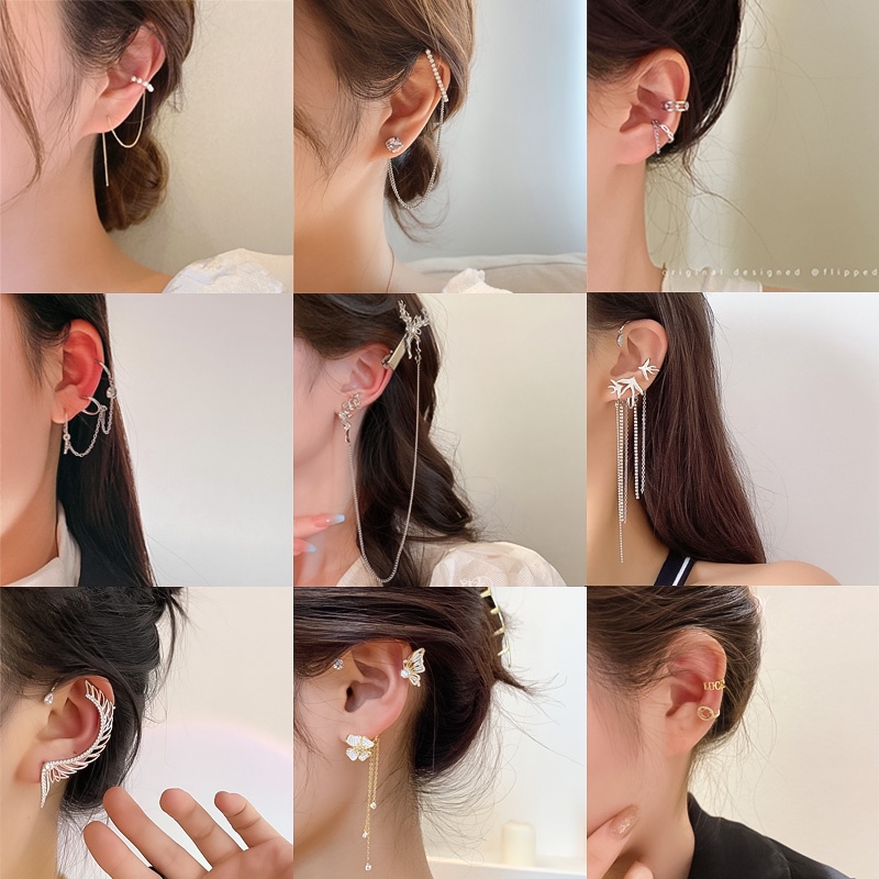 Bông Tai Dạng Xỏ Hình Bướm Đính Đá Thời Trang Dành Cho Nữ