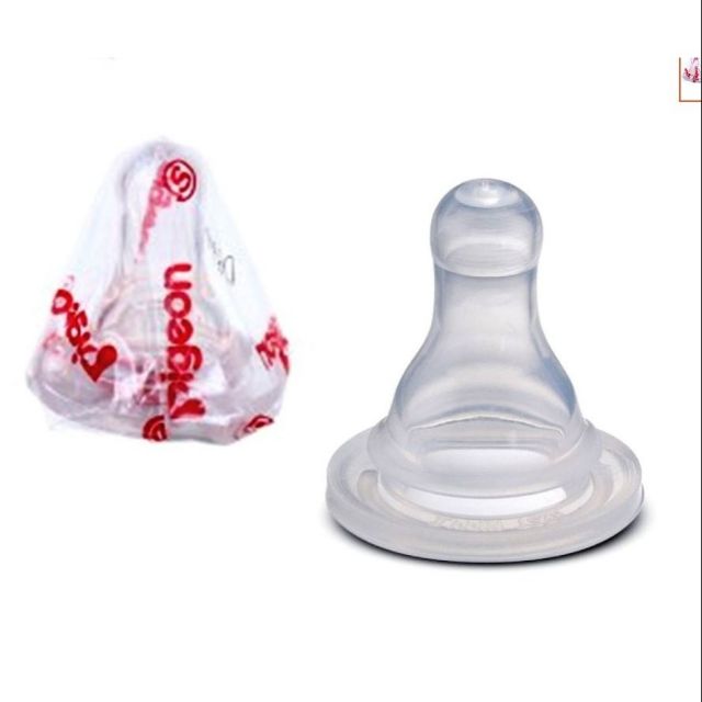 Núm Vú Silicone Siêu Mềm Pigeon Đủ Size( CỔ HẸP)