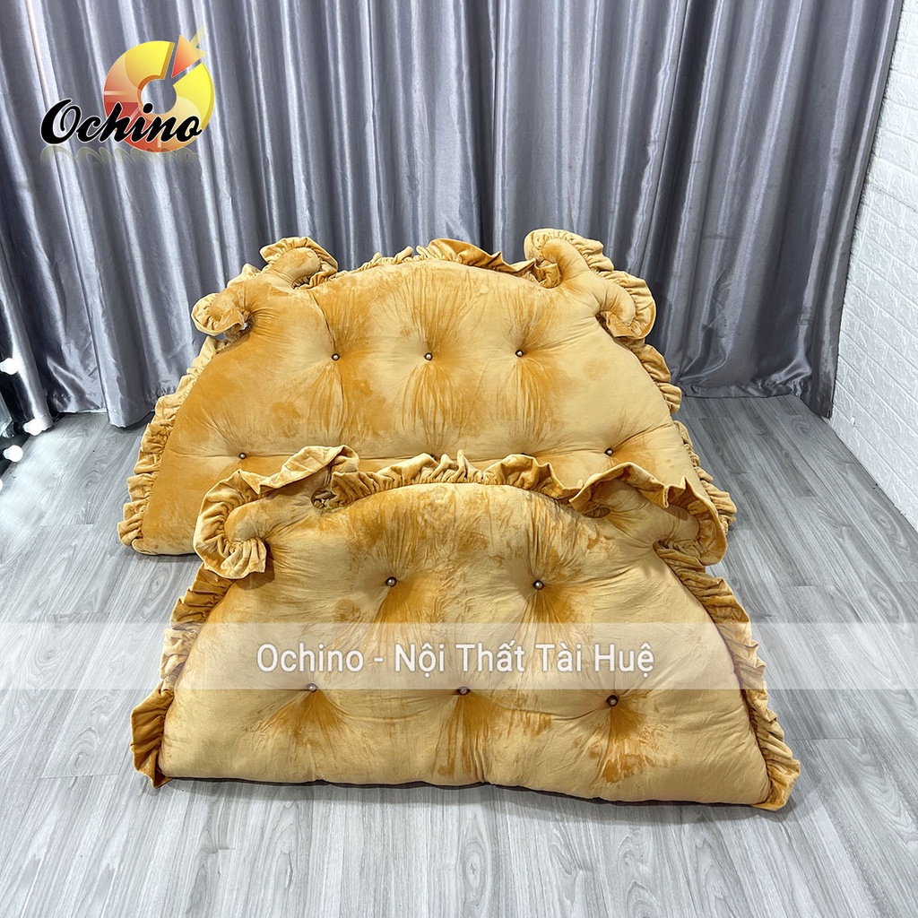 Tựa Đầu Giường, Gối Tựa Kê Đầu Giường Đính Khuy Mẫu Hoàng Gia Sang Chảnh Size 1M2-55 Và 1M6-75 ( Có Sẫn)
