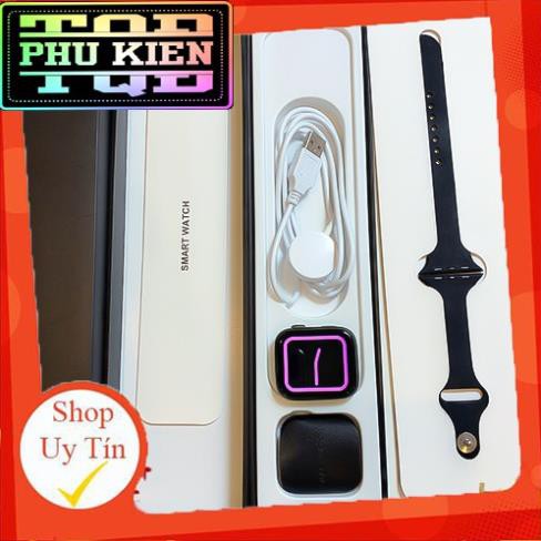 WATCH SR6 PHIÊN BẢN CAO CÂP. logo táo. 2 núm. màn full cân. viền thép. sạc ko dây. full thông báo.