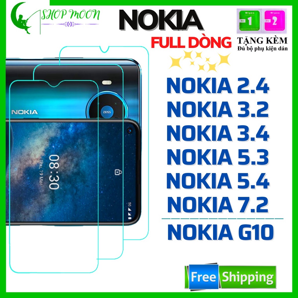 Kính Cường Lực TRONG SUỐT NOKIA 2.4 / 3.2 / 3.4 / 5.3 / 5.4 / 7.2 / G10 - Miếng dán trong suốt ko Full màn hình.