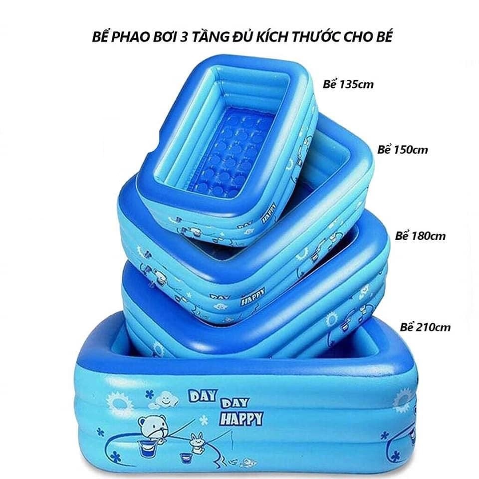 BỂ BƠI PHAO BƠI 1,2M/1,3M/1,5M/1,8M/2,1M CHỮ NHẬT 3 TẦNG