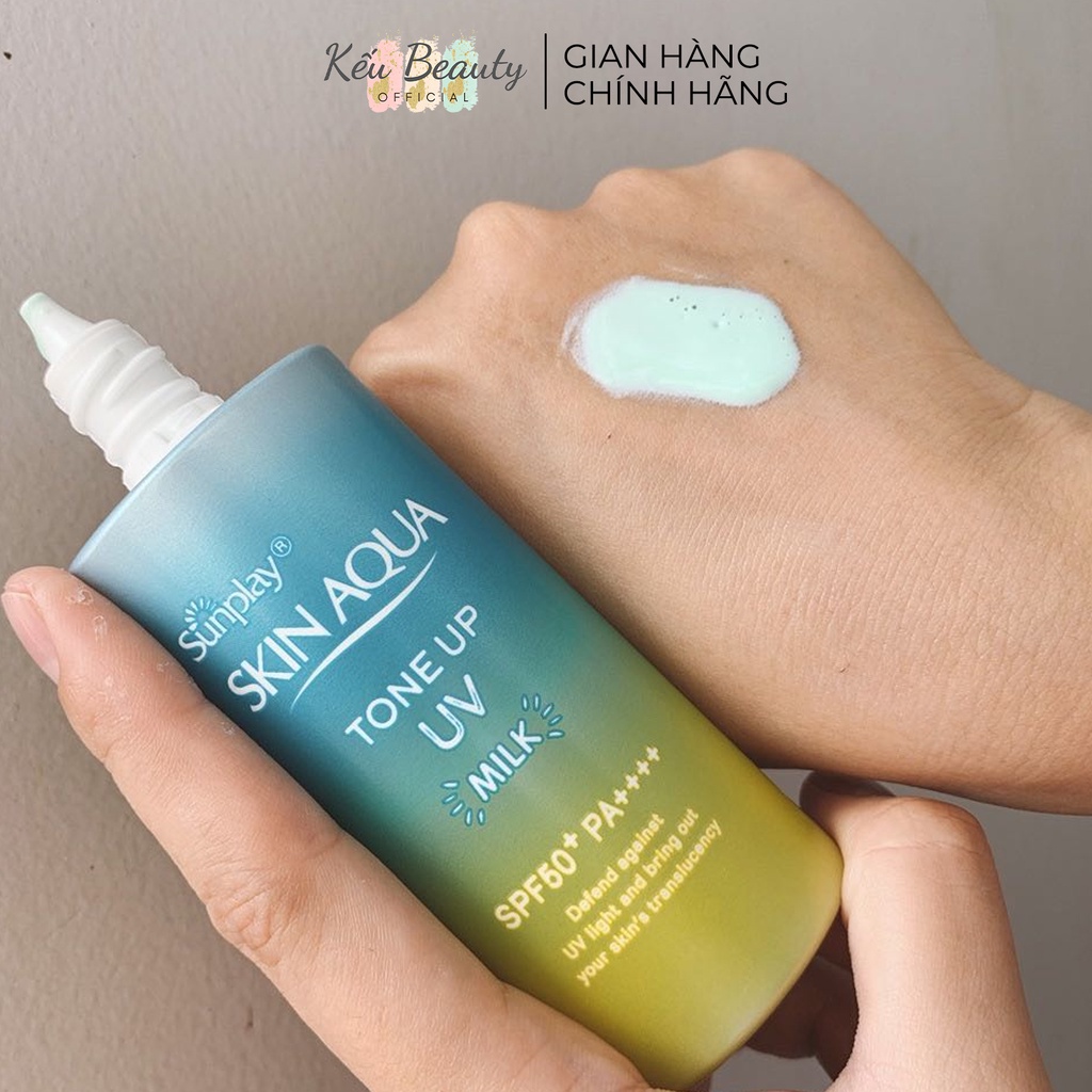Sữa chống nắng kiềm dầu nâng tông che khuyết điểm Sunplay Skin Aqua Tone Up UV Milk Mint Green 50g