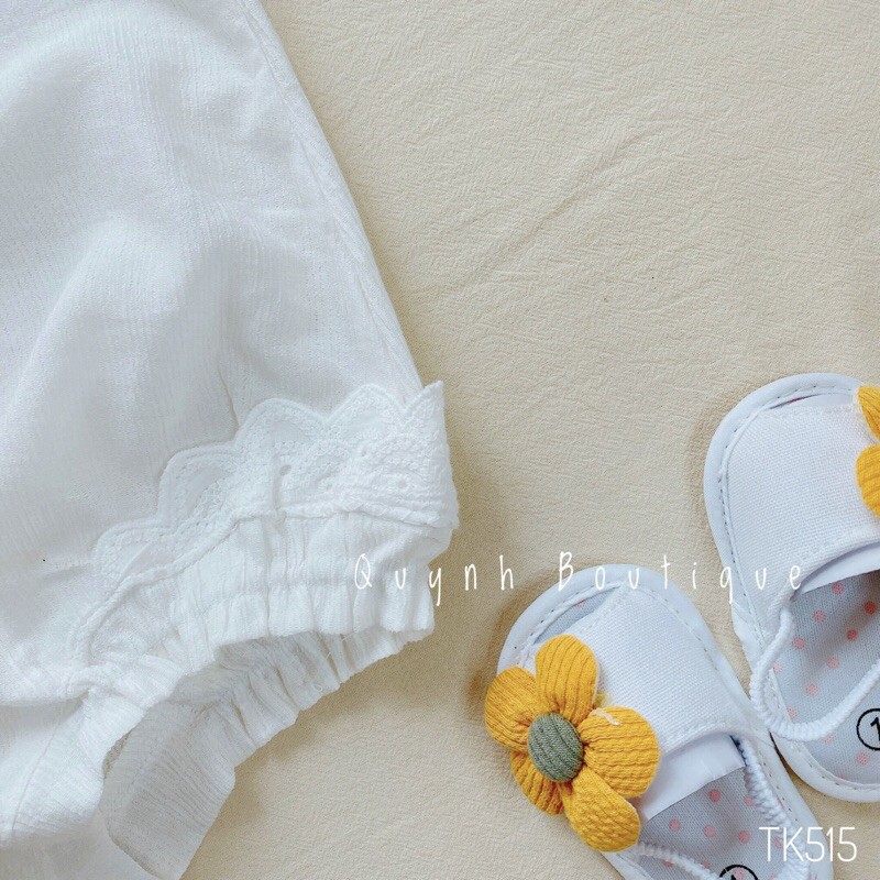 Quần áo sơ sinh [QUỲNH BOUTIQUE] body trắng kèm mũ cho bé yêu(5-15kg)