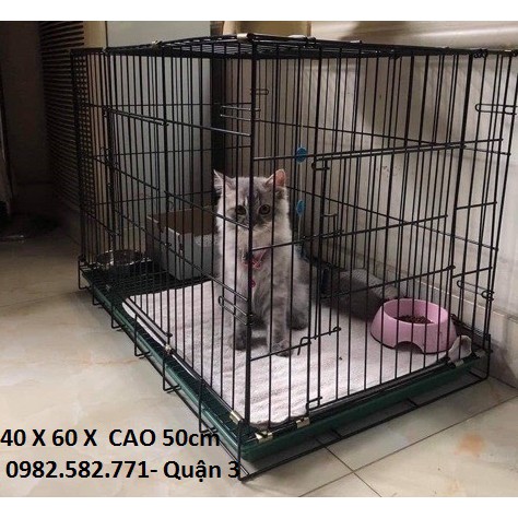 Lồng Chó Mèo Gấp Gọn hàng VN Xuất khẩu Sơn Tĩnh điện cho pet &lt; 7kg và &lt; 15kg - LOẠI DÀY, CỨNG CÁP, CHẮC CHẮN