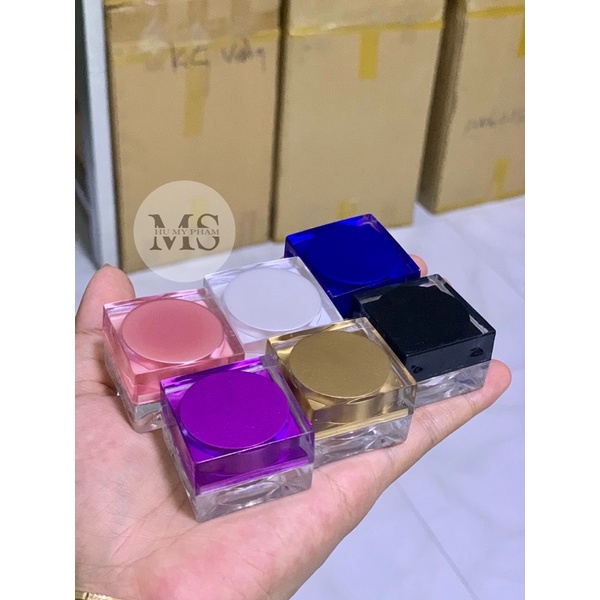 Hủ nhựa vuông G5 chứa 5g kem không nắp lót