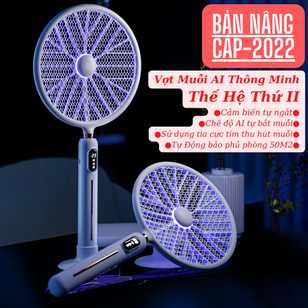 Vợt Muỗi Thông Minh AI 3.0 Thế Hệ Mới Bẫy Muỗi Tự Động Với Chất Dẫn Và Ánh Sáng Cực Tím Thu Hút Muỗi