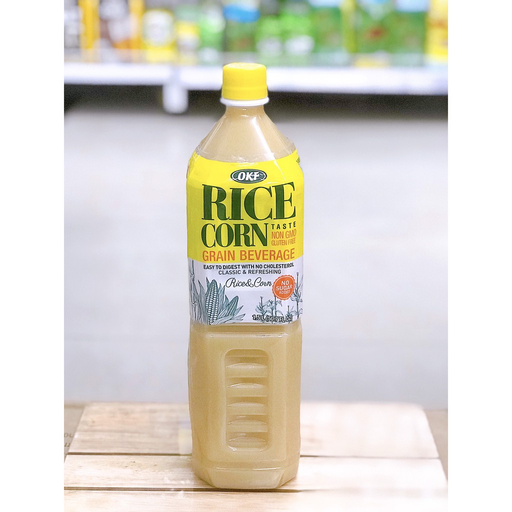 Nước Gạo Bắp OKF Rice Corn Chai 1500ml-Hàng xả-Nhập Nguyên chai Hàn Quốc-Vị dễ uống rất ngon
