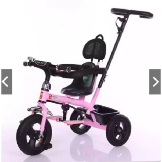 [Trợ giá] Xe đạp 3 bánh cần đẩy có để chân gối tựa bảo hiểm giỏ đồ