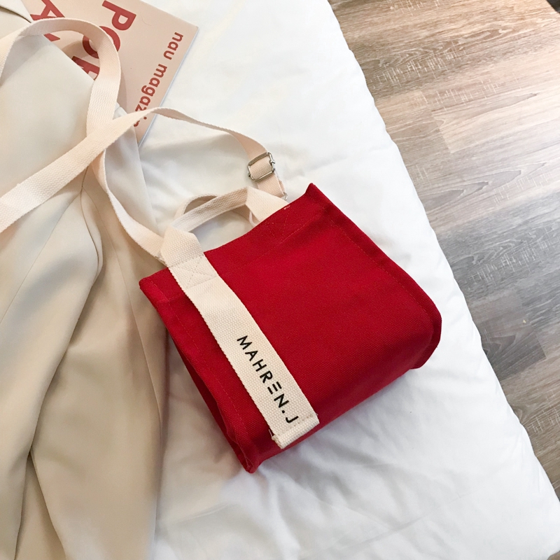 IELGY Túi xách IELGY chất liệu vải canvas đeo một bên vai phong cách nghệ thuật đơn giản