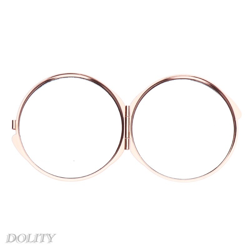 Gương Tròn Mini Cầm Tay Hai Mặt Có Thể Gập Lại Màu Vàng Kim