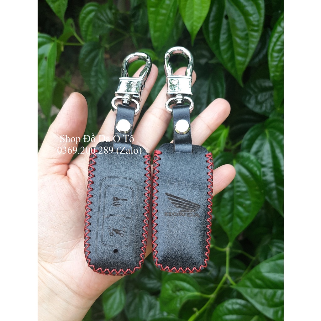 [UY TÍN] Bao Da Chìa Khóa smart key Honda SH 2021, SH 2022, SH 350i (loại 2 nút bấm) bằng da bò thật, bảo hành 12 tháng