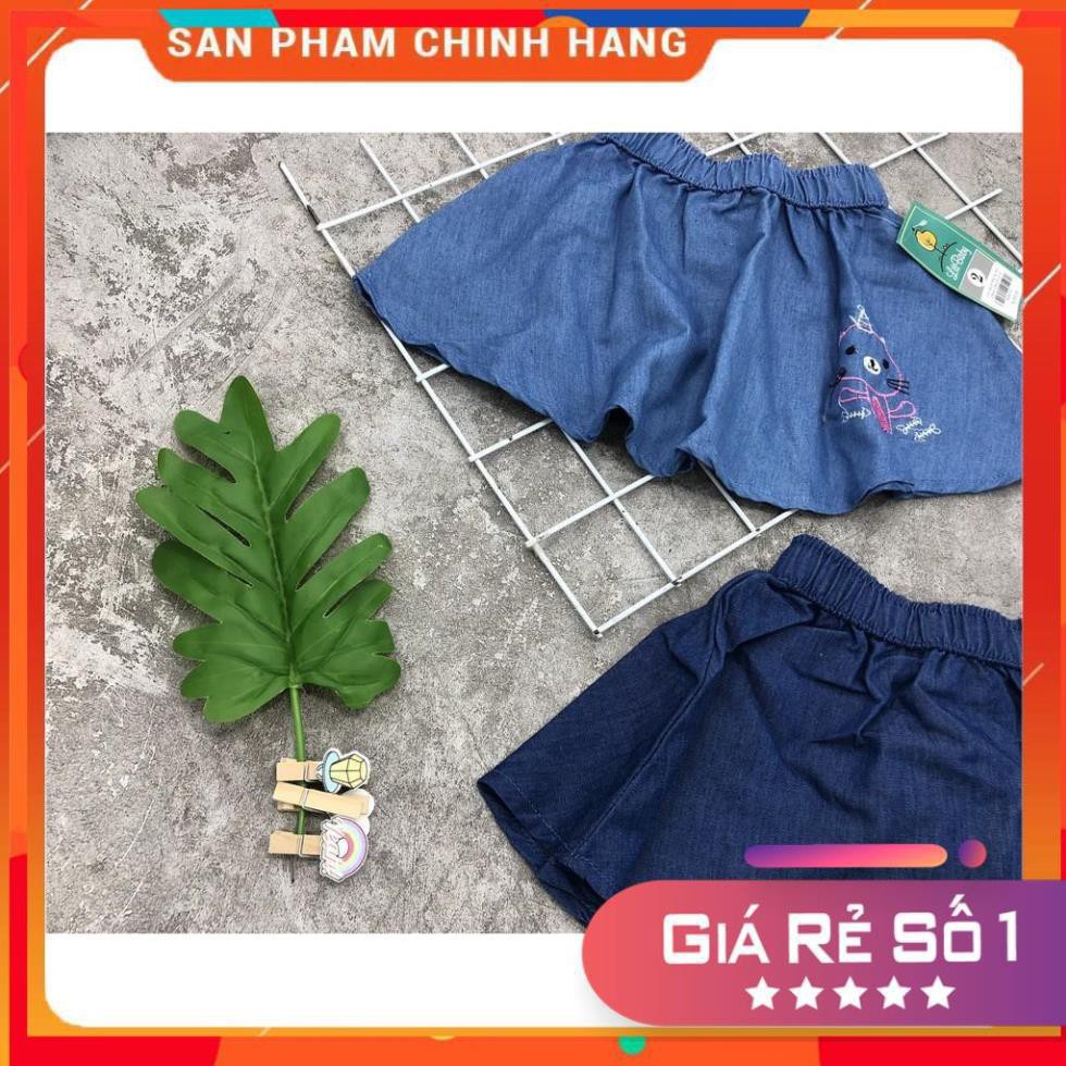 [GIÁ RẺ SỐ 1] Chân váy bò bạn gái thêu hình thỏ, lá 2-8T. Vải bò mềm, đẹp. Thương hiệu LITIBABY