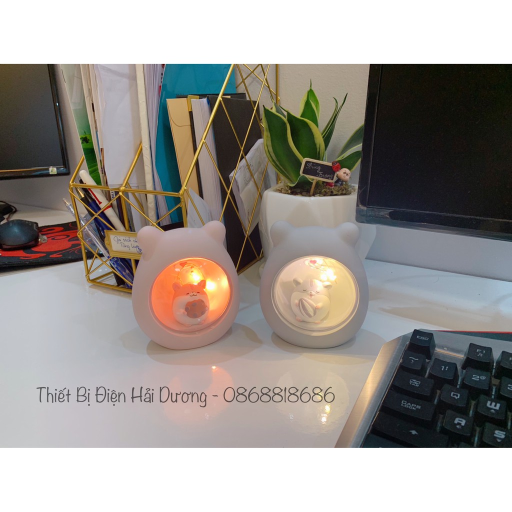 Đèn ngủ trang trí hình chú chuột dễ thương W1049 - quà tặng cho bé - decor trang trí căn phòng