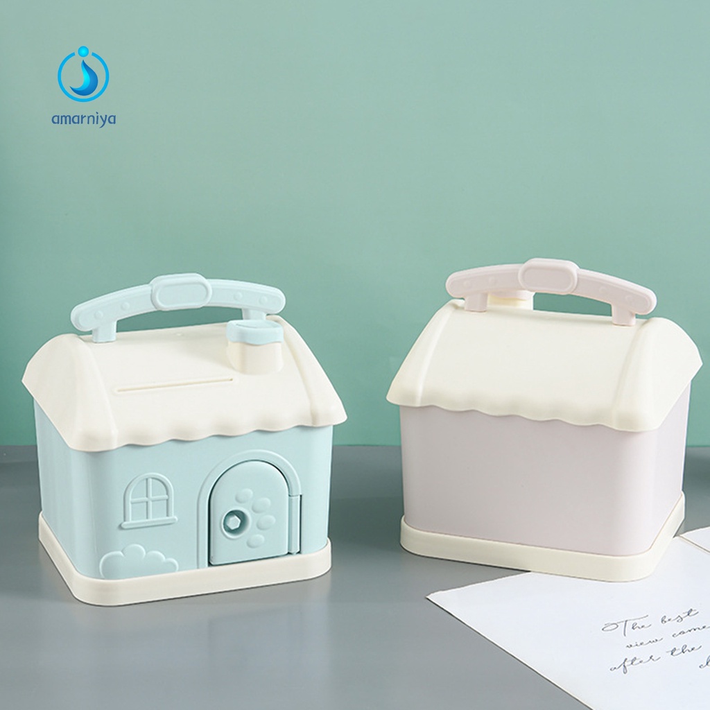 Ống heo tiết kiệm tiền bằng nhựa hình ngôi nhà hoạt hình cho bé