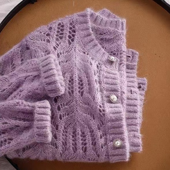 SUXI Áo Khoác Cardigan Dệt Kim Mỏng Tay Dài Dáng Rộng Màu Sắc Xinh Xắn