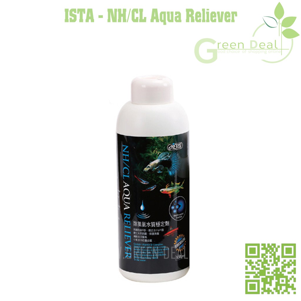 ISTA - Premium NH/CL Aqua Reliever (Chai 240ml) - Khử Chlorine, Ammonia và kim loại nặng trong hồ cá.