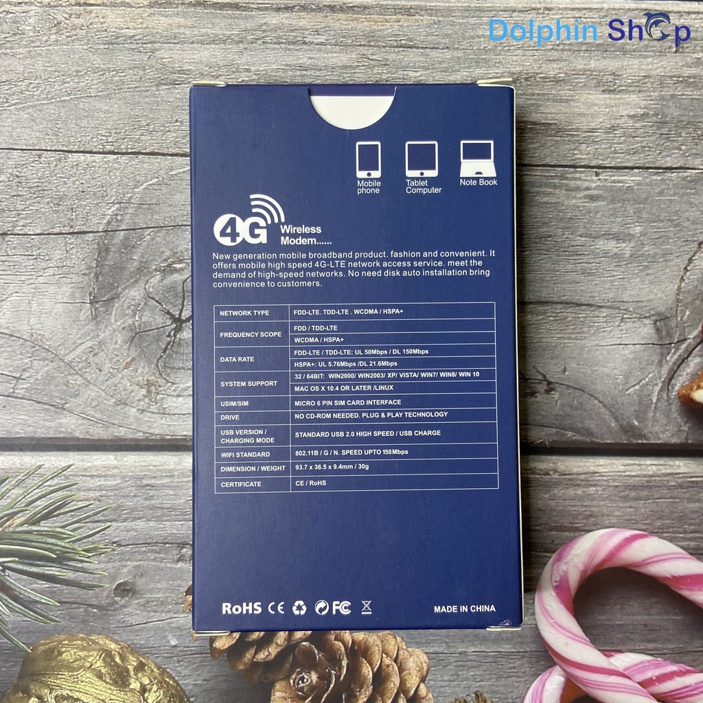 Usb Wifi 4g Dongle Phát Wifi Từ Sim 3g/ 4g Dùng Được Đa Mạng