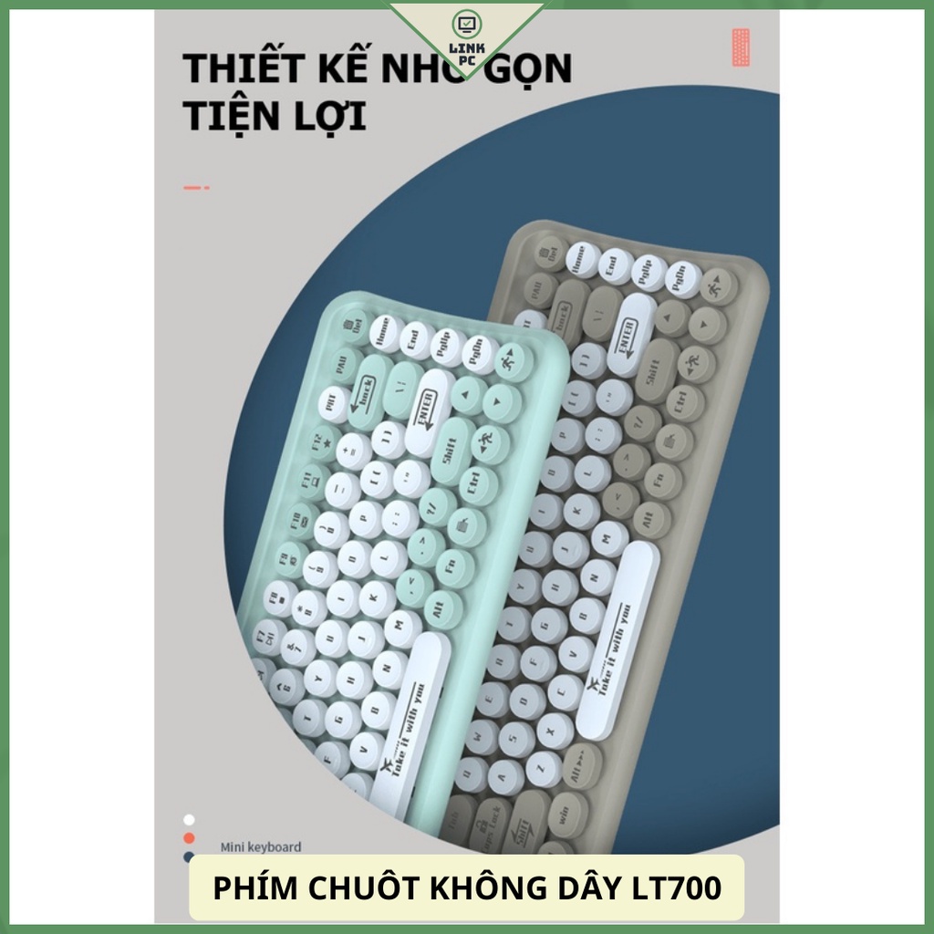 Bộ bàn phím chuột không dây LANGTU LT700 mini 85 phím nút tròn dùng cho văn phòng