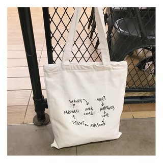 Túi tote ulzzang tuí vải bố vải canvas siêu xinh siêu đẹp - túi xach nữ sadness