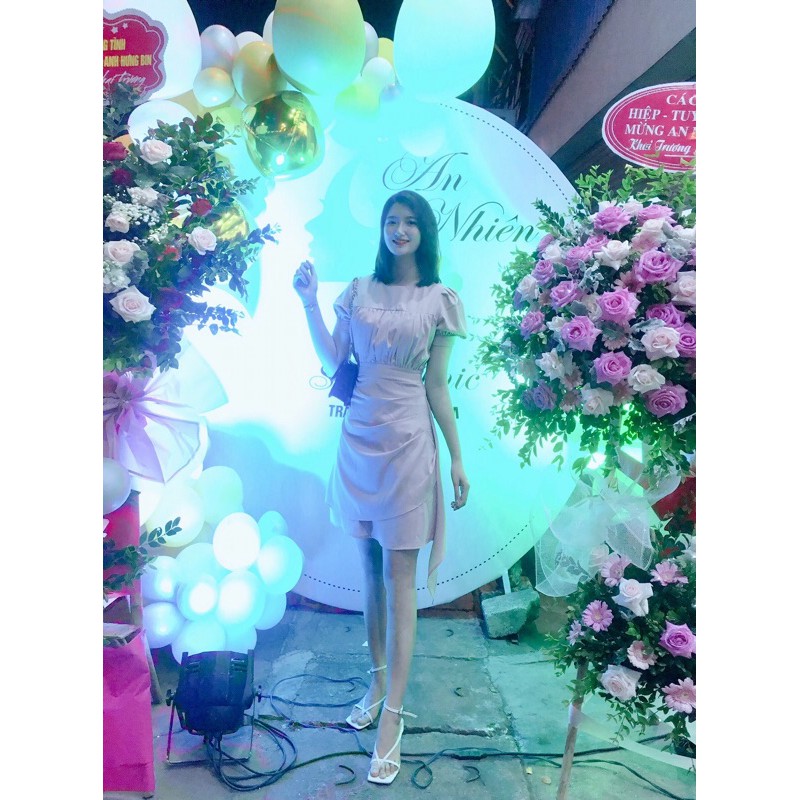 Váy thiết kế vạt chéo nhún ngực kèm ảnh thật | BigBuy360 - bigbuy360.vn