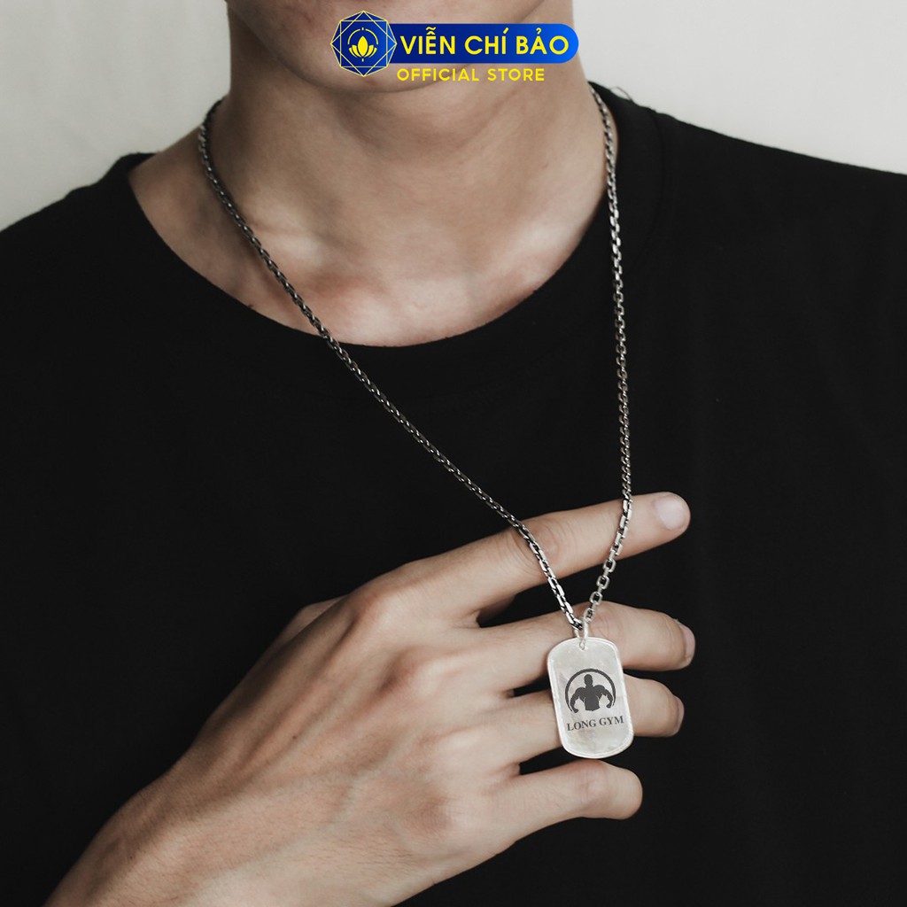 Mặt dây chuyền bạc nam Thẻ bài Dogtag khắc hình theo yêu cầu (miễn phí) chất liệu bạc S925 Viễn Chí Bảo M100489