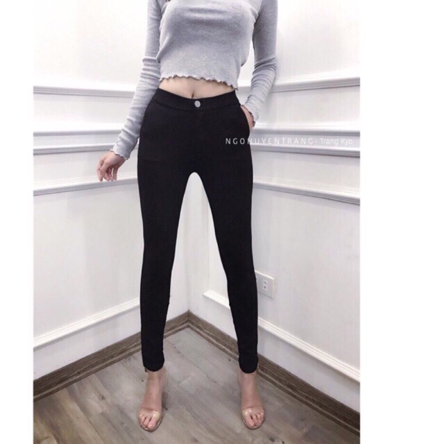 Quần legging khuy cài