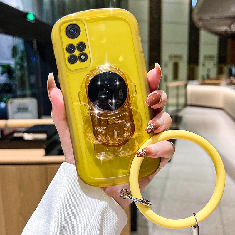 Ốp Điện Thoại Silicon Hình Phi Hành Gia Có Dây Đeo Cho Xiaomi Redmi Note 11 11S Pro 4G 5G