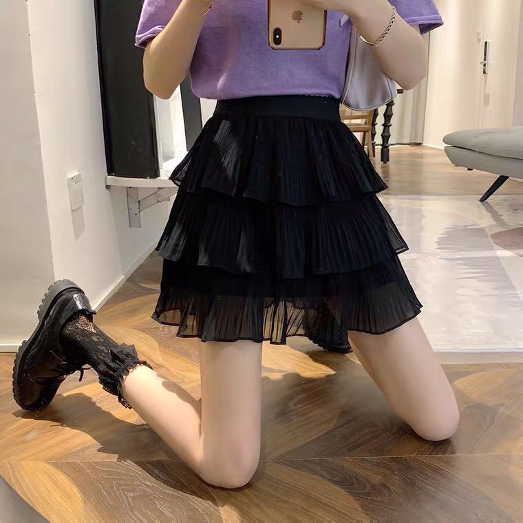 Chân Váy 3  Tầng Xếp Ly Dáng Ngắn Xòe Kèm Quần | BigBuy360 - bigbuy360.vn