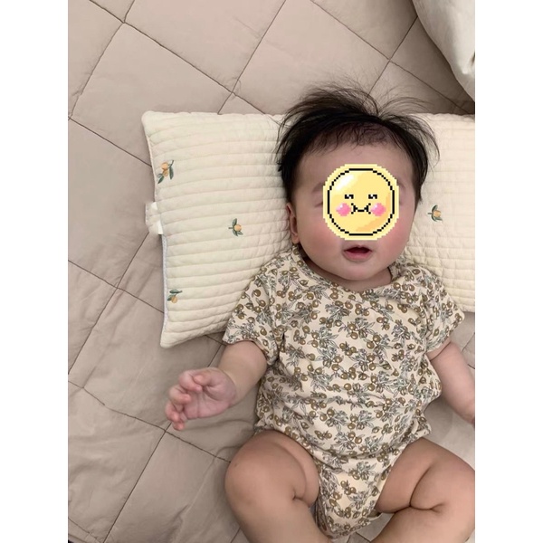 Gối bằng vải cotton nguyên chất thêu họa tiết độc đáo có thể giặt được phong cách Hàn Quốc cho trẻ sơ sinh